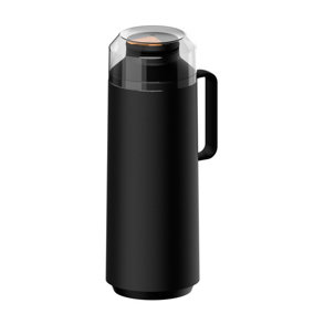 Tramontina Thermal Flask with Cup Lid, Interior Glass Container, Black, 1.0l