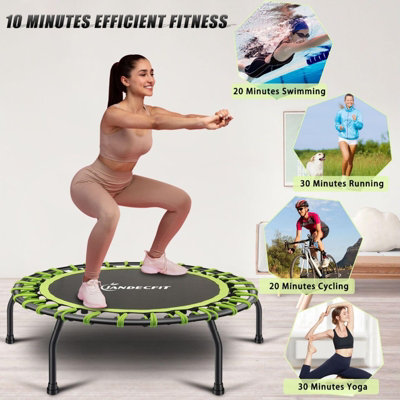 Trampoline Bungee Fitness Jumper 40" Rebounder Bouncer Exercise Silent Green - 3