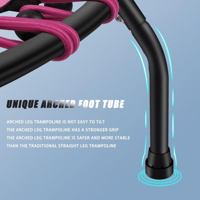 Trampoline Bungee Fitness Jumper 40" Rebounder Bouncer Exercise Silent Pink - 5