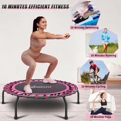 Trampoline Bungee Fitness Jumper 40" Rebounder Bouncer Exercise Silent Pink - 6