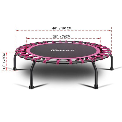Trampoline Bungee Fitness Jumper 40" Rebounder Bouncer Exercise Silent Pink - 9