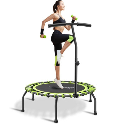 Trampoline Bungee Jumper 40" Round Rebounder Green With Adjustable Handle Bar