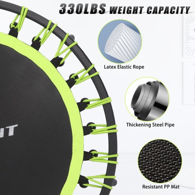 Trampoline Bungee Jumper 40" Round Rebounder Green With Adjustable Handle Bar - 3