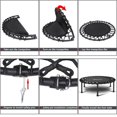 Trampoline Bungee Style Fitness Jumper 38" Rebounder Bouncer Exercise Silent - 7