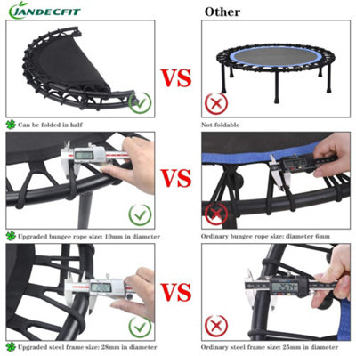 Trampoline Bungee Style Fitness Jumper 38" Rebounder Bouncer Exercise Silent - 8