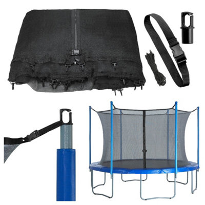 PRELGOSP Trampoline Net Replacement, 5ft 6ft 8ft 10ft 12ft 13ft 14ft 16ft Round Trampoline Safety Net, Outdoor Protective Replacement Enclosure Net With Zipped Entrance (Net Only),10FT 6 Poles