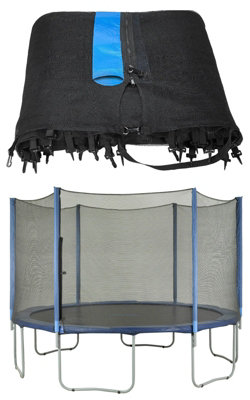 Trampoline Replacement Enclosure Safety Net fits for 12 FT. Round Frames using 8 Straight Poles Net Only DIY at B Q