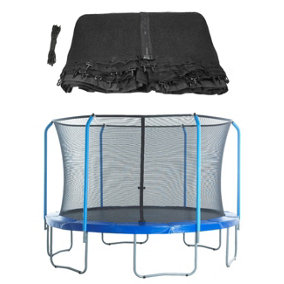 Trampoline Replacement Enclosure Safety Net for 10 ft. Round Frames using 3 Bent Poles and Top Ring - Net Only