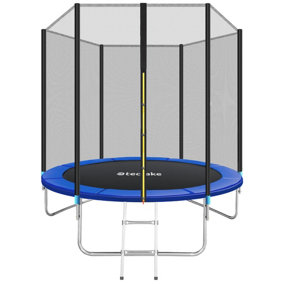 Trampoline with safety net - black/blue