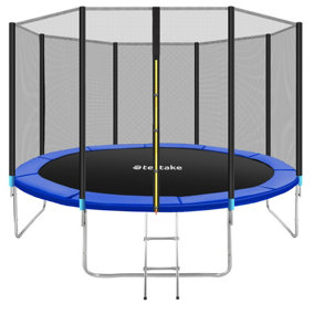 Trampoline with safety net - black/blue