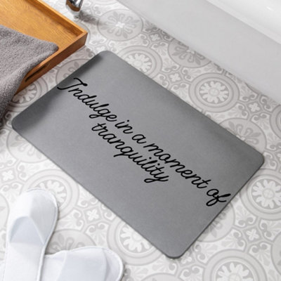 Tranquility Grey Stone Non Slip Bath Mat