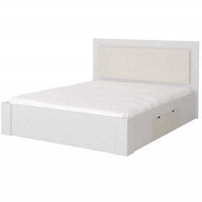 Transform Your Bedroom with the Luxurious Aurelia Divan Bed (1700mm x 1060mm x 2060mm) in Elegant White & Silk