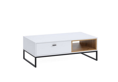 Transform Your Living Area with the Sleek Olier 05 Coffee Table 1200mm x 418mm x 650mm in Crisp White