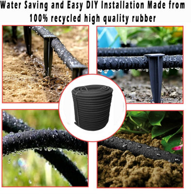 Transform Your Plant Watering 100m Aqua Drop Soaker Hose Drip Pipe-Premium Recycled Rubber LowWater Usage and Efficient Irrigation - 3