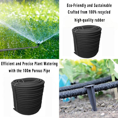 Transform Your Plant Watering 100m Aqua Drop Soaker Hose Drip Pipe-Premium Recycled Rubber LowWater Usage and Efficient Irrigation - 4