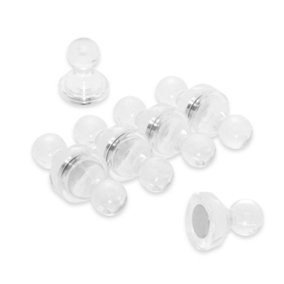 Transparent Acrylic Push Pin Office Magnet for Fridge, Whiteboard, Noticeboard, Filing Cabinet - 21mm dia x 26mm tall (Pack of 10)