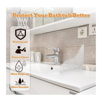 Transparent Acrylic Self Adhesive Shower Splash Guards Anti Splash ...