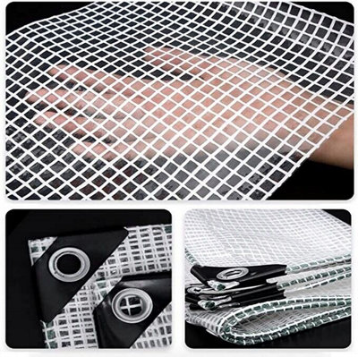 TRANSPARENT CLEAR Tarpaulin EXTRA Heavy Duty 350GSM Sheet Waterproof Cover Tarp 2m x 3m