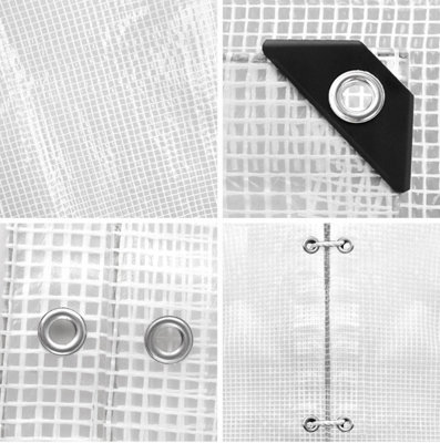 TRANSPARENT CLEAR Tarpaulin EXTRA Heavy Duty 350GSM Sheet Waterproof Cover Tarp 2m x 3m - 4
