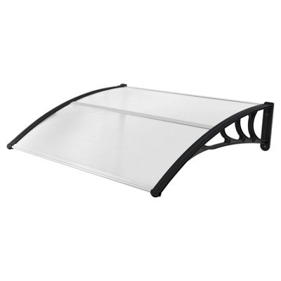 Transparent Door Canopy 80 x 120cm - BLACK