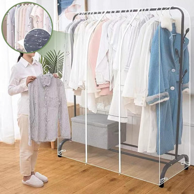 Transparent Garment Rail Strong Zipped Cover - 180cm