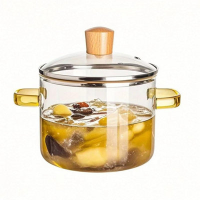 Transparent Glass Clear Heat Resistant Cooking Pot