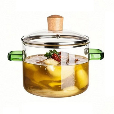 Transparent Glass Clear Heat Resistant Cooking Pot