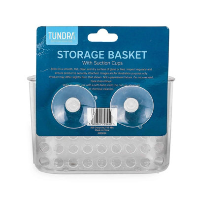 Transparent Plastic Suction Basket x 2Pack