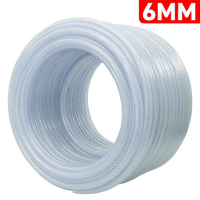Transparent Reinforced PVC Hose - 6 mm ID x 1.6 mm Wall, 4-Layer ...