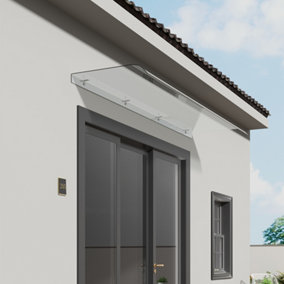 Transparent Retractable Front Door Canopy Outdoor Anti-UV and Waterproof Awning Rain Shelter