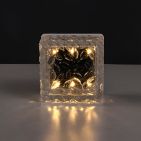 Transparent Solar-Powered Acrylic LED Warm Light Brick