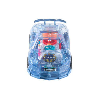 Transparent Visible Gear Police Toy Car Colorful Light Sound Kids Play ...