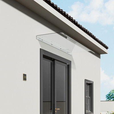 Transparent Waterproof Front Door Canopy Outdoor Awning Window Garden Canopy Patio Porch Awning Rain Shelter Cover 200cm W