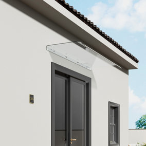 Transparent Waterproof Front Door Canopy Outdoor Awning Window Garden Canopy Patio Porch Awning Rain Shelter Cover 200cm W