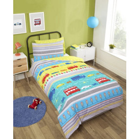 Transport Polycotton Duvet Set With Pillowcase