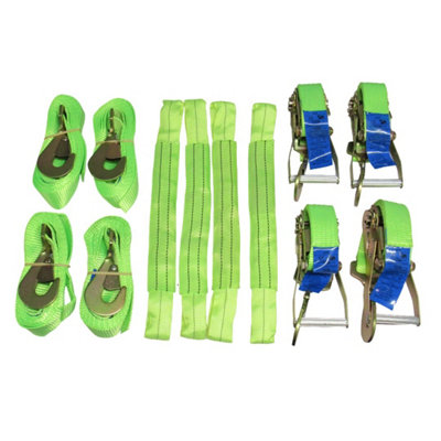Transporter Ratchet Recovery Straps - Set of 4 (Heavy Duty Vehicle Tie ...