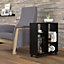 TRASCO 2 Multi-Function Bookcase and Coffee Table on Wheels in Black Matte - 200mm x 650mm x 600mm