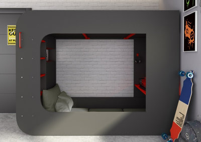 Trasman Loftpod Solo 2 Gaming Bed (Grey Futon)