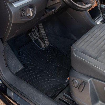 Tailored Rubber Floor Mats For Ford Kuga (2008-2012) - Heavy Duty With Clips, Black