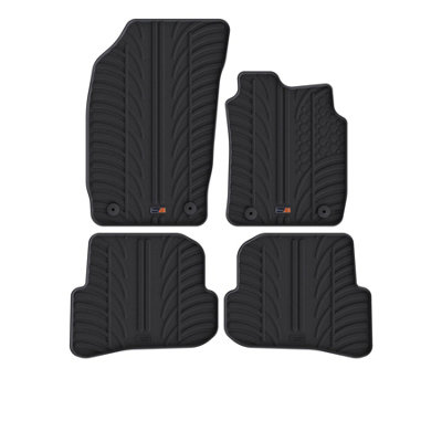 TRAVALL Premium Rubber Car Mats for Audi A1 (2010-2018) S1 (2015-2018) (4Pcs+Fix) Trm1002R