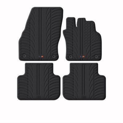 TRAVALL Premium Rubber Car Mats for Audi Q3 Suv & Sportback (2018-) (4Pcs+Fix) Trm1209R