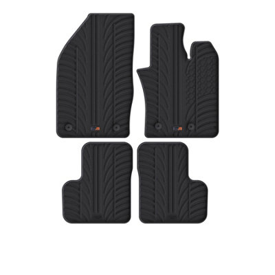 TRAVALL Premium Rubber Car Mats for Fiat 500X (2014-2024) (4Pcs+Fix) Trm1105R