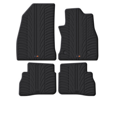 TRAVALL Premium Rubber Car Mats for Fiat Doblo (2010-2022) (4Pcs+Fix) Trm1109R