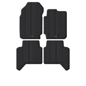 TRAVALL Premium Rubber Car Mats for Ford Ranger Double Cab (2011-2019) (4Pcs+Fix) Trm1215R