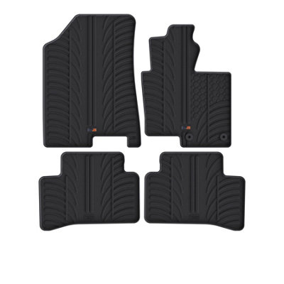 TRAVALL Premium Rubber Car Mats for Hyundai Tucson (2020-) (4Pcs+Fix) Trm1218R