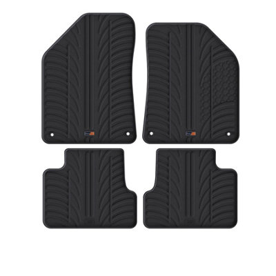 TRAVALL Premium Rubber Car Mats for Jeep Cherokee (2013-2023) (4 Pcs + Fix) Trm1168R