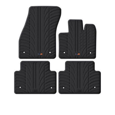 TRAVALL Premium Rubber Car Mats for Land Rover Range Rover Evoque (2018-) (4Pcs+Fix) Trm1221R