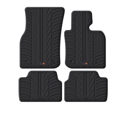 TRAVALL Premium Rubber Car Mats for Mini 5 Door (2013-) (4Pcs+Fix) Trm1112R