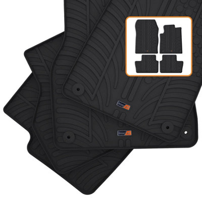 TRAVALL Premium Rubber Car Mats for Nissan Juke (2019-) (4Pcs+Fix) Trm1238R