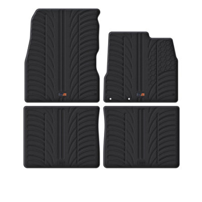 TRAVALL Premium Rubber Car Mats for Nissan Note (2012-2020) (4Pcs+Fix) Trm1054R